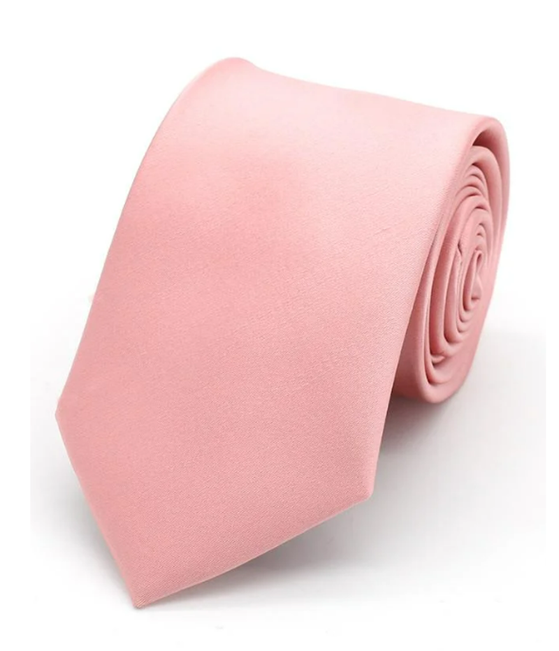 L.A. Smith Plain Satin Tie Rose TPH1889/1